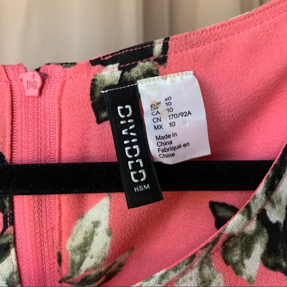 H&M Divided Pink Floral Print Sleeveless Fit & Flare Dress - Picture 3 of 9